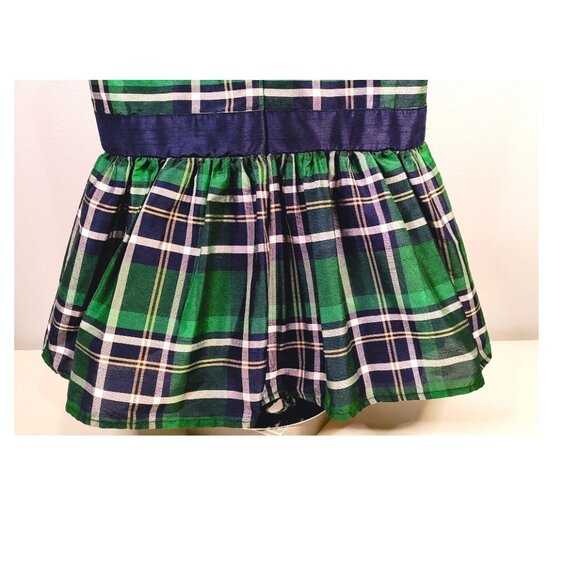 Gymboree Plaid Black Watch Green Navy Dress Girl 10 - Picture 9 of 12
